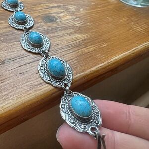 Turquoise and Silver Women's Bracelet